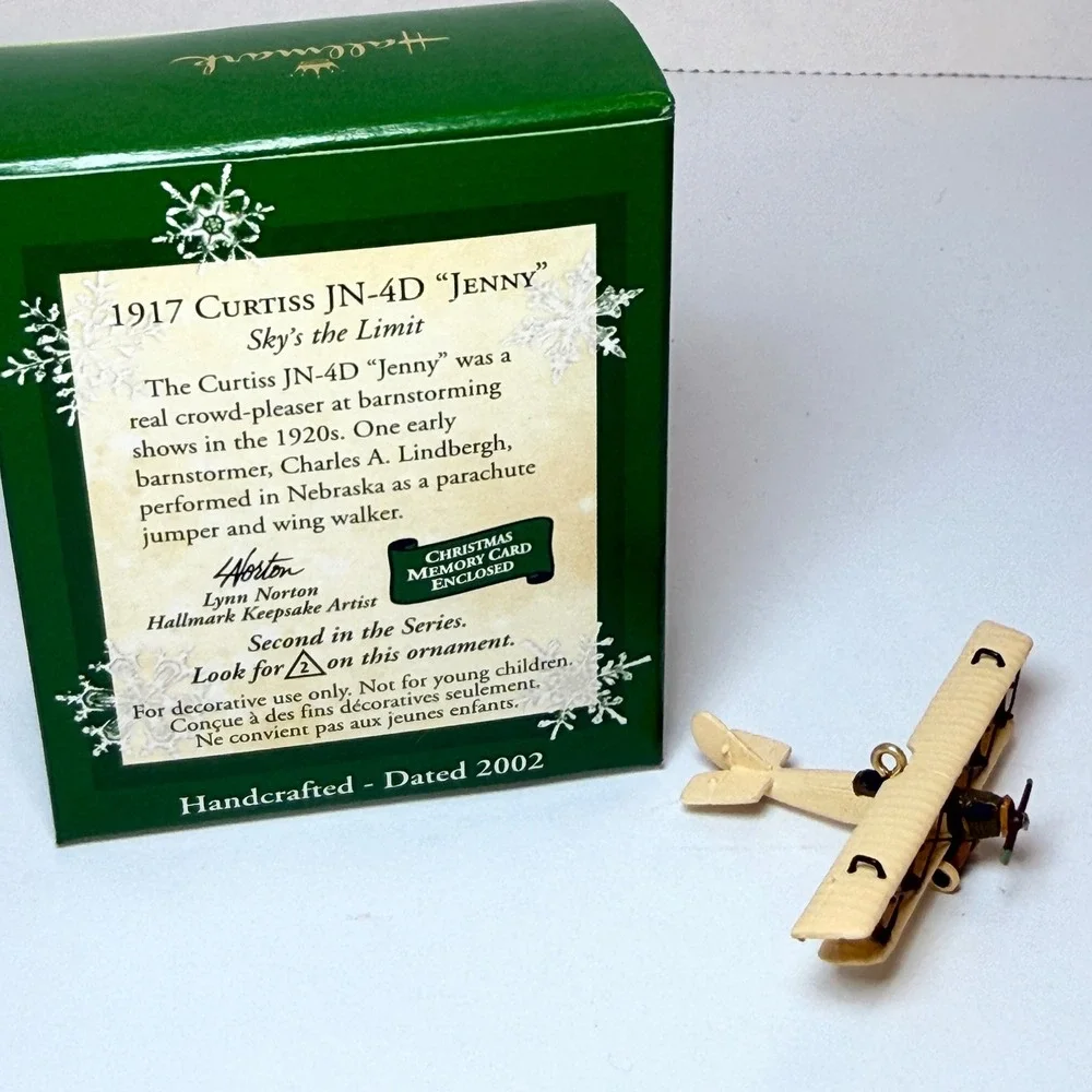 Hallmark Keepsake 2002 1917 Curtiss JN-4D Jenny Miniature Airplane Ornament 2nd